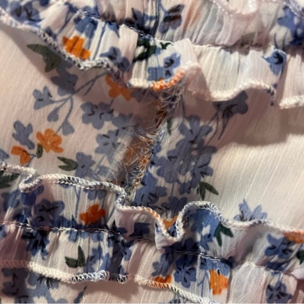 DOKOTOO Mini Dress Floral Deep V-Neck Ruffle Long Sleeve Open Back size XL - Picture 11 of 11